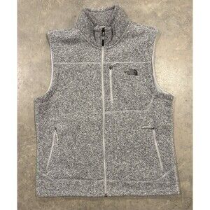 The North Face Sweater Vest Mens XL Heather Gray Fleece Lined Full Zip